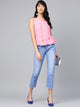 Pink Solid Frill Top