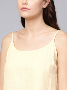 Cream Solid A-line Top