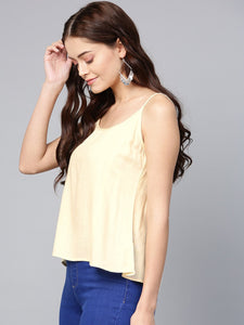 Cream Solid A-line Top