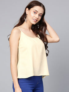 Cream Solid A-line Top