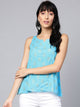 Turquoise Printed A-line Top