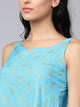 Turquoise Printed A-line Top