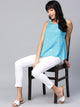 Turquoise Printed A-line Top