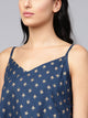 Navy Blue Printed A-line Top