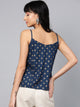 Navy Blue Printed A-line Top