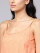 Peach Printed A-line Top