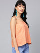 Peach Printed A-line Top