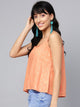 Peach Printed A-line Top
