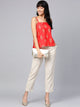 Red Printed A-line Top