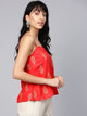 Red Printed A-line Top