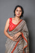 Black Block Butti Print Chanderi Saree with Blouse